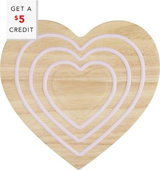 LE CREUSET Magnetic Wooden Heart Trivet With $5 Credit