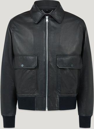 Belstaff Pilot Jacket Mens Lamb Leather Black Size XL