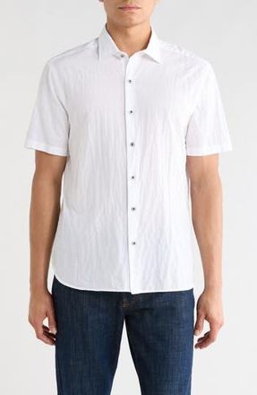 Robert Barakett Carberry Short Sleeve Button-Up Shirt in White at Nordstrom Rack, Size X-Large