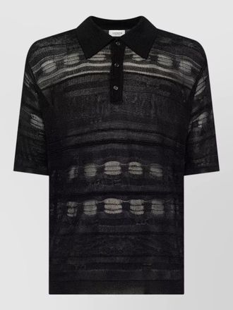 Laneus sheer knit polo short sleeve menswear