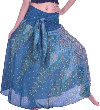 Lofbaz Long Maxi Skirts for Women Boho Gypsy Dress Bohemian Hippie Dresses African Clothing Womens Indian Wrap Skirt Plus 1 Teal Green One Size