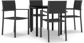 vidaXL Vidaxl - 5 Piece Garden Dining Set Black