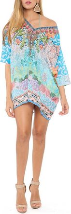 Ranee&rsquo;s Crystal Embellished Blue Short Kaftan at Nordstrom Rack