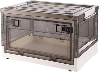 Trade Shop Trade Shop - Scatola Contenitore Stoccaggio Pieghevole Salvaspazio Con Ruote 51 X 34 X 24 Cm