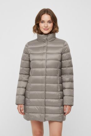 Only Steppmantel ONLY ONLRUBY QUILTED DOWN COAT OTW, Damen, Gr. XL, string, Steppware, Obermaterial: 100% Nylon, unifarben, regular fit, M&auml;ntel Steppmantel