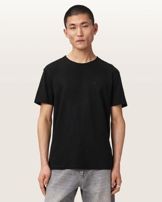 AllSaints Cotton Flax Short Sleeve Ramskull T-Shirt, Size: XXL