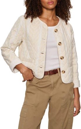 Sanctuary Coco Geo Quilted Jacket in Collagen White Stripe at Nordstrom, Size X-Large