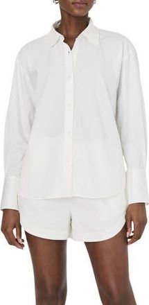 French Connection Alexis Oversize Crossover Cotton Button-Up Shirt in 10-Summer White at Nordstrom Rack, Size X-Small