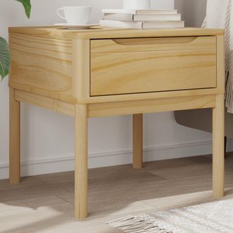 vidaXL Vidaxl - Mesita Floro Madera Maciza De Pino Marr&oacute;n Cera 55x55x54 Cm