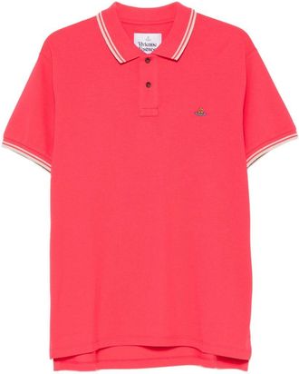 Vivienne Westwood Short-Sleeve Striped Accent Cotton Polo Shirt