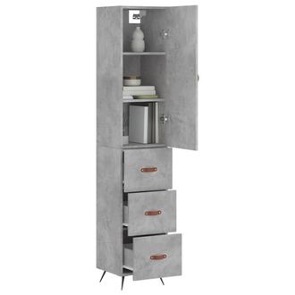 Berkfield Home Highboard Concrete Grey 34.5x34x180 cm Engineered Wood