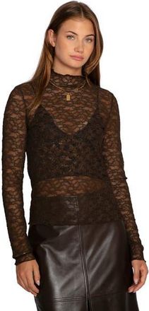 Belle & Bloom Fairy Girl Lace Top in Dark Brown at Nordstrom, Size X-Small