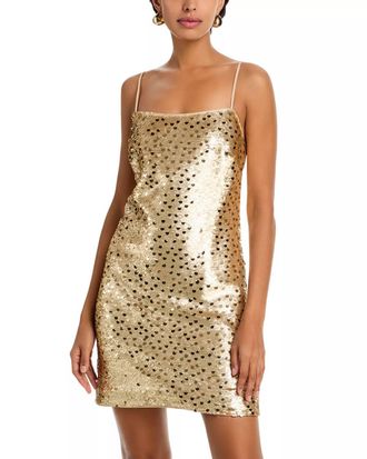 Milly Colette Dot Sequin Mini Dress In Gold