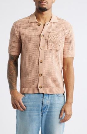 Native Youth Blakely Knitted Button-Up Shirt in Pink at Nordstrom Rack, Size X-Large