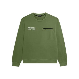 Freddy Felpa girocollo in baby french terry con taschino zip