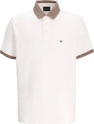 Emporio Armani Polo in cotone con orlo a contrasto - Bianco