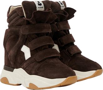 Isabel Marant Womens Sneakers Balskee Chocolate-Milky White Main: Calf Velvet Leather Trainers Chocolate/milky