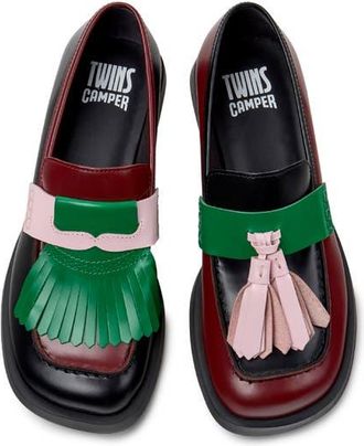 Camper Donna Twins Mismatch Loafer in Burgundy at Nordstrom, Size 35