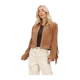 Arma Jassen, Dames, Bruin, XL, Leer, Sue Goat Suede Sturdy Jacket