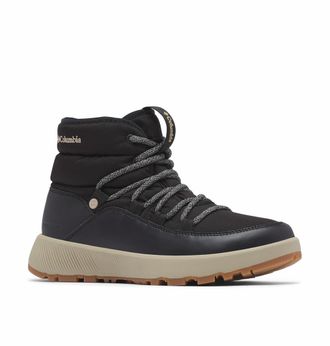 Columbia Snowboots COLUMBIA SLOPESIDE VILLAGE OMNI-HEAT MID, Damen, Gr. 38,5, schwarz (schwarz, silber sage), Leder, Textil, Schuhe Snowboots, gef&uuml;ttert
