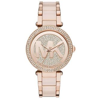 Michael Kors MK6176 Parker Crystal Pave Logo Dial Dames 39mm Horloge