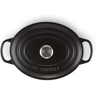 LE CREUSET Signature Gusseisen Br&auml;ter Oval 27cm Mattschwarz