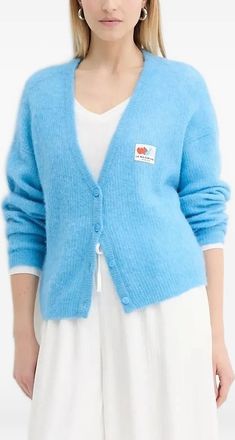 American Vintage Cardigan con applicazione - Blu