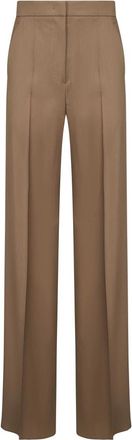 Max Mara Fernet Broeken - Dames - Wijde Broeken - Bruin - XS - Wol - Broeken