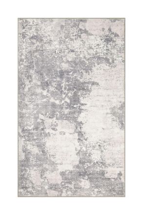 Wecon Home Alfombra de ba&ntilde;o efecto vintage gris y blanco 80x150