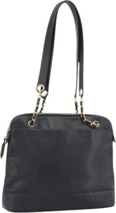 Chanel Pre-owned Vintage Caviar Tote - Dames - Vintage Schoudertas - Zwart - ONE Size - Leer - Vintage