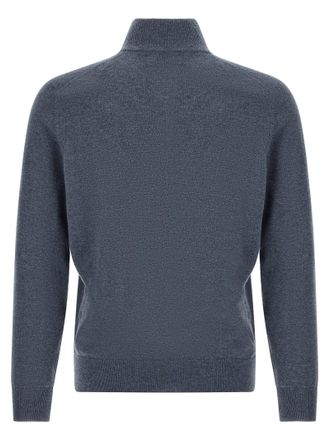 Brunello Cucinelli Half-Zip Cashmere Sweater - slate blue