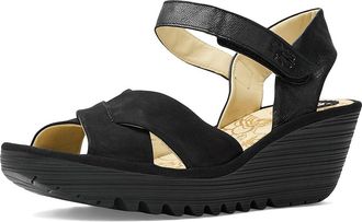 FLY London Yorg607fly Womens Sandals Black : EU 41 (US Womens 10-10.5) M, Leather