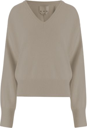 SA SU PHI Sand Beige Cashmere V-Neck Sweater
