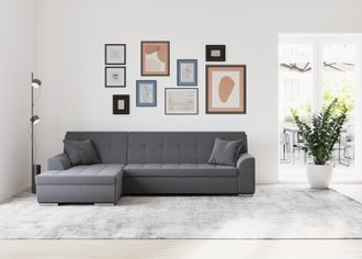 Domo Collection Ecksofa »Treviso viele Bezüge, auch in Cord, L-Form, B/T/H: 267/80/83 cm« wahlweise mit Bettfunktion, incl. Zierkissen, hochwertige Steppung