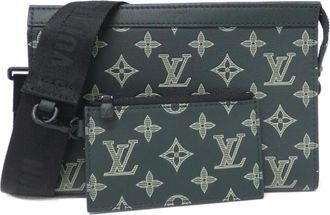 Louis Vuitton Green Leather Pouch Shoulder Bag (Pre-Owned)
