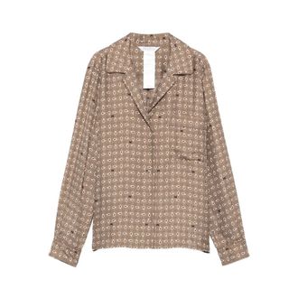 Max Mara Shirts, female, Brown, M, Semi-fitted Printed Silk Shirt