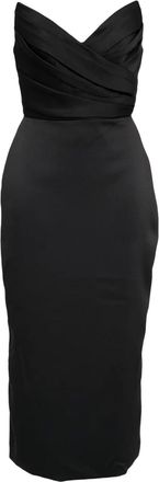 Amsale Abito da cocktail senza spalline - Nero