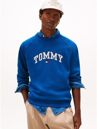 Tommy Hilfiger Mens Varsity Tommy Logo Fleece Sweatshirt - Deep Indigo - XXXL