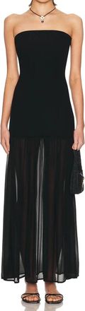 Enza Costa Strapless Chiffon Dress In Black