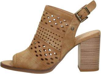 Mustang High Heel Sandalen - Dames - Sandalen met hakken - Bruin - 37 EU - Schoenen