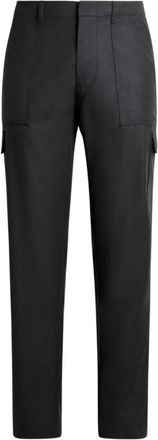 Etro Broeken, Heren, Zwart, XL, Wol, Cargo wollen broek