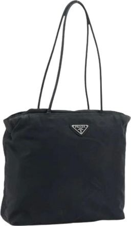 Prada Pre-owned Tote Bags, female, Black, Size: ONE SIZE Pre-owned Nylon Tote Bag
