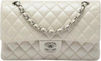 Chanel Pre-owned Classic Double Flap Shoulder Bag - Dames - Vintage Schoudertas - Beige - ONE Size - Leer - Vintage