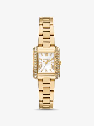 Michael Kors Mini Emery Pav&eacute; Gold-Tone Watch