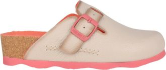 Pikolinos Witte Roze Dames Klomp van Leer - Dames - Slip ons - Wit - 40 EU - Leer - Schoenen