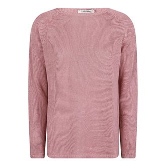 Max Mara S Max Mara Sweaters - Dames - Ronde hals truien - Roze - XL - Linnen - Truien & Vesten