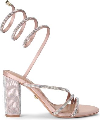 Carvela Womens Swirly Block Sandals - Blush Fabric - Size UK 4