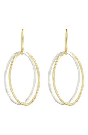 Argento Vivo Two-Tone Frontal Hoop Earrings in Gold/sil at Nordstrom Rack
