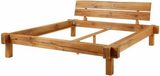 Massivmoebel24 jangali 712 Letto matrimoniale a travi in legno di quercia selvatica - oliato / natur 180x200