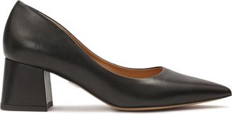 Kazar Zwarte pumps met een lage hoge brede hak - Dames - Pumps - Zwart - 38 EU - Leer - Schoenen